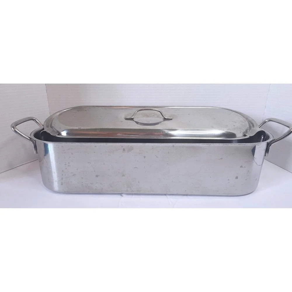 Inox Italy Stainless Steel Fish Poacher 18/10 Oval Steamer Pan with Rack 18 Inch